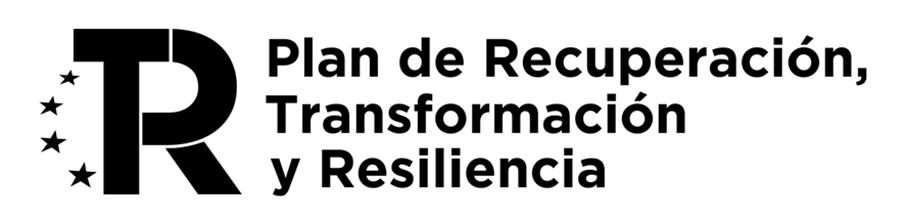 Logo PRTR tres líneas NEGRO